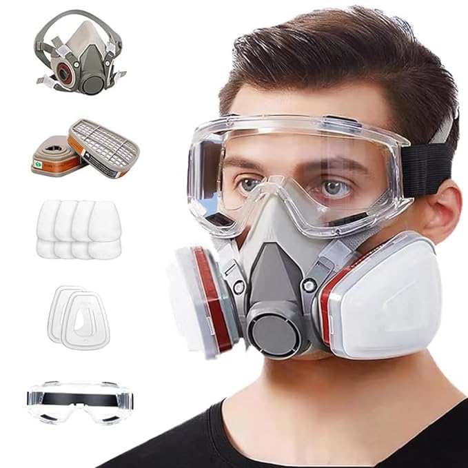 DELICATE Respirator Mask Kit with Anti-Fog Goggle, 6001 Filters & Cotton Filters, Reusable Chemicals Respirator Gas Mask Respirator for Painting, Gas, Dust, Weld, Organic Vapors, Epoxy Resin (B0D9FC9RVC) Amazon Price History, Amazon Price Tracker