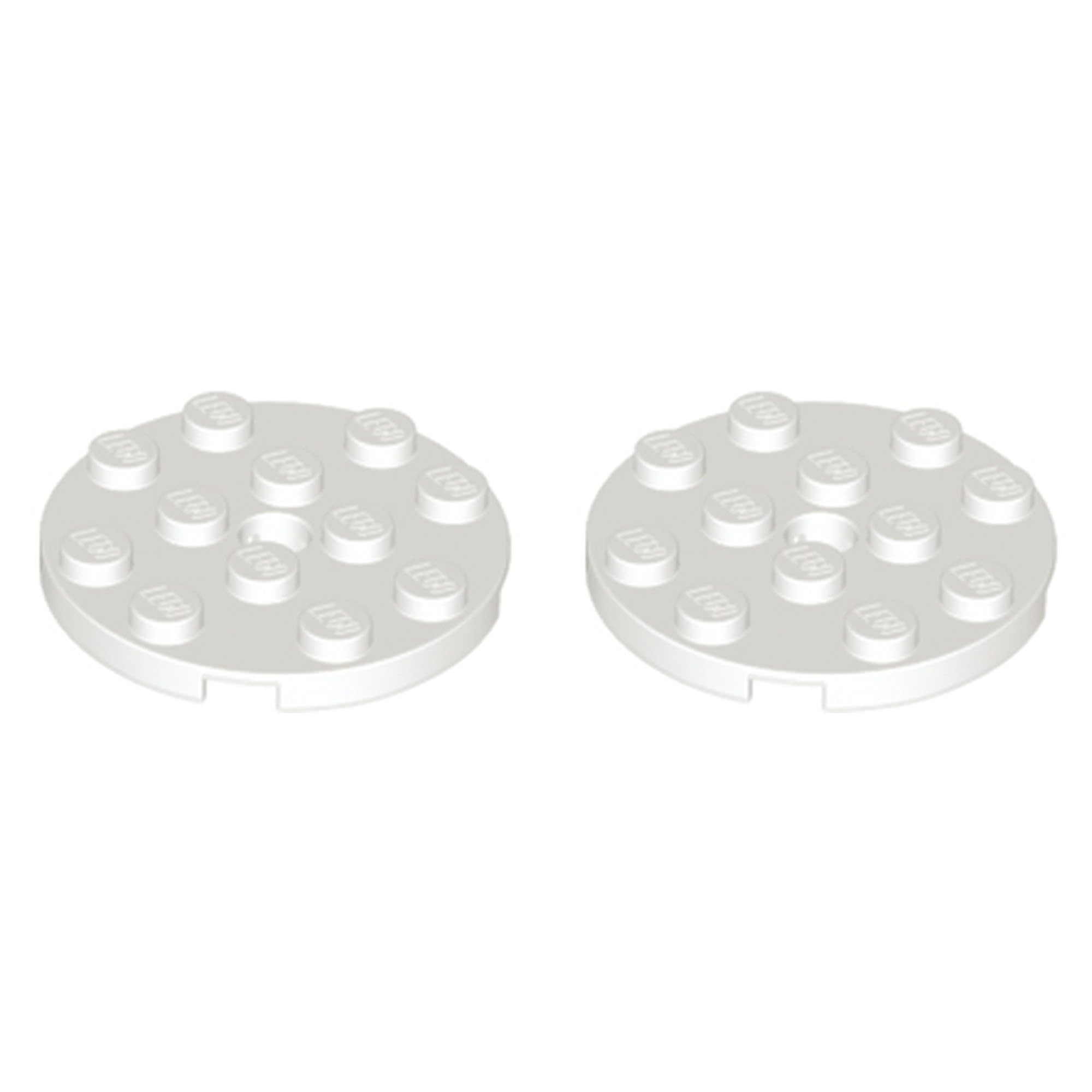 LEGO Plate, Round 4 x 4 with Hole, Part 60474 (White, 5, Bricks) โ image 1
