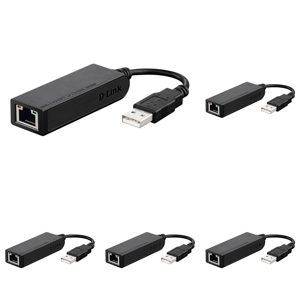 D-Link DUB-E100 USB 2.0 Fast Ethernet Adapter (10/100 Mbit/s, verbindet USB 2.0 mit Gigabit Ethernet (RJ45), Übertragungsgeschwindigkeit von 480 Mbit/s, einfache Plug & Play-Installation, WOL)