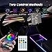 SAMGCHI Interior Car LED Lights, RGB Dream Color Acrylic LED Lights for Car, Ambient Lighting Kits with Wireless APP and RF Remote Control, Music Sync Dynamic Chasing (10 in 1)