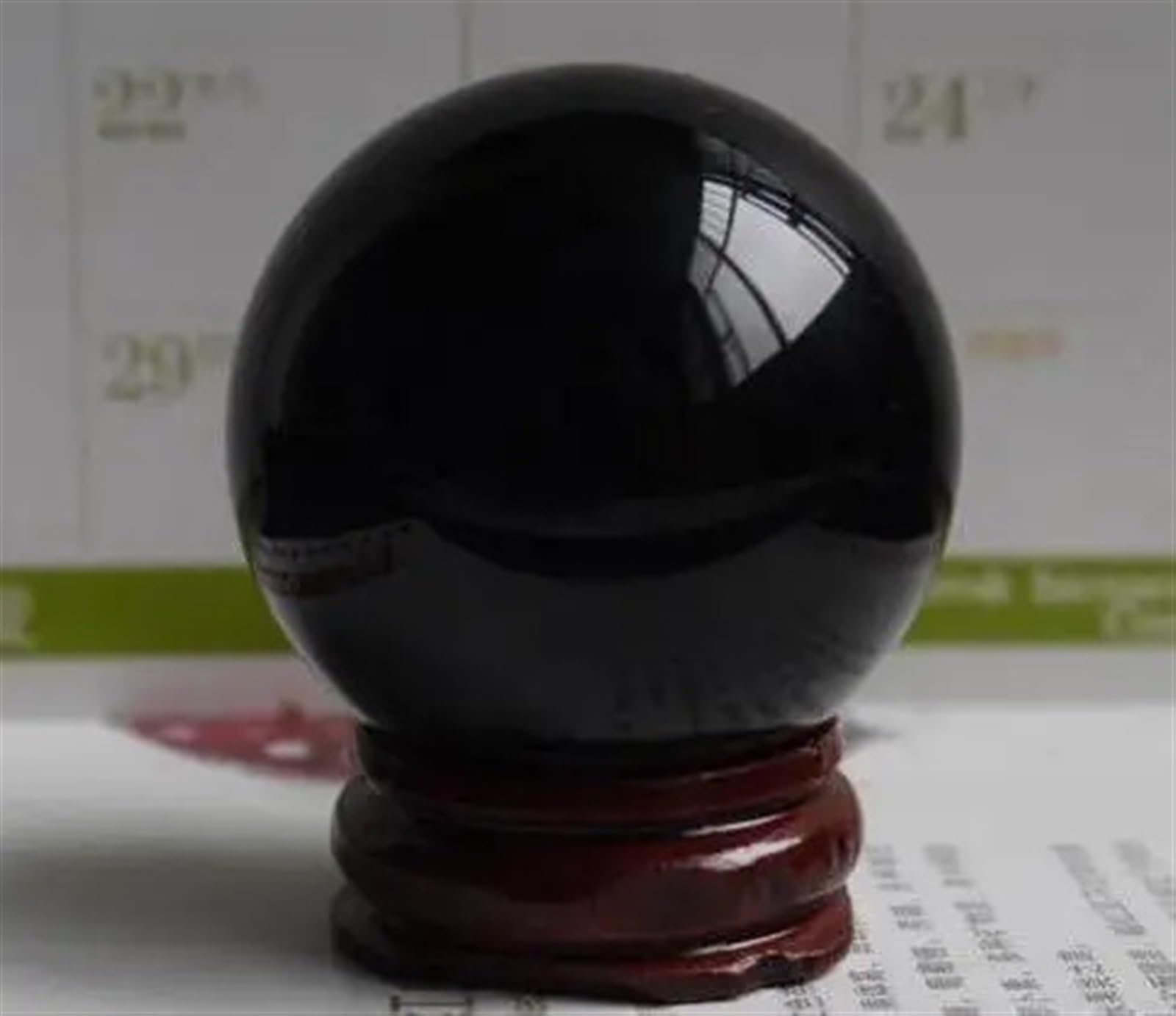 BKGWCSOR Obsidian Crystal Ball Stone Home Decoration Diviner Circle Ornaments (Color : Amarillo claro, Size 4cm)