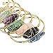 LOVDUSA Natural Stone Winding Crystal Bracelet | Irregular Crystal Bangle for Boho Style(Obsidianwire)