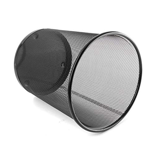 Image of G & P ENTERPRISE Metal Mesh Waste Bin (Black) - Big Size Office Dustbin, Heavy-Duty Wire Mesh Trash Basket, Round Open Mesh Garbage Bin for Home, Office, Bedroom & Study Table