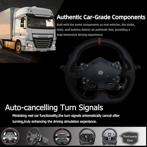Image of Obokidlyamor Turn Signal Headlight Dimmer Switch For PXN VD6 /VD10 W DS R2 Bundle LITE Direct Drive Servo Wheel Base;Multi-Function Stalks Turn Wiper Lever Combination Racing Simulator Button Console Racing Wheel (For PXN VD10)