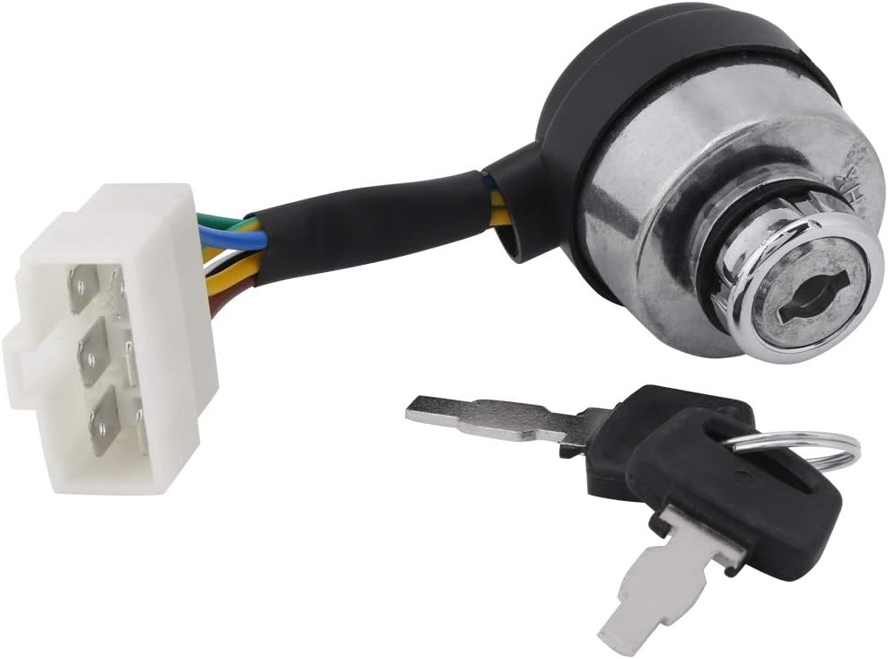 Key Switch of 6 Wire Ignition Start Ignition Start Key Switch Start Starter for 2.5-6.5KW 188F Gas Generator Car Boat Bike Tractor Trailer with 2 Key