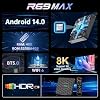 R69 Max Android TV Box con 4GB RAM 64GB ROM, decodificación 8K 2.4/5.0Ghz WiFi6 | Android 14 OS, Quad-Core RK3528, BT5.0, HDR10, ranura para tarjeta TF 6