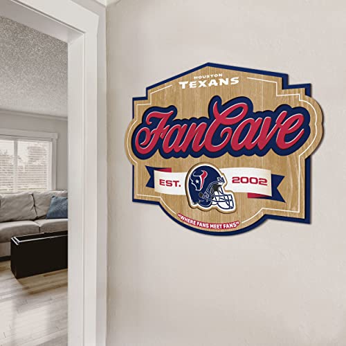 Image of YouTheFan NFL Houston Texans FanCave Wall Art | Ready-To-Hang, 3D Multi-Layered Construction, Floating Wall Mount Design, Great Fan Gift, Officially Licensed Artwork