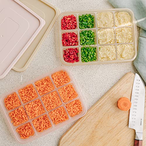 Dr.hows Yu Cold & Freezer Container Stackable Portable Freezer Storage Containers, Meal Prep, Lunch For Child, Microwave Safe, Bpa-Free (12 Compartment Container - Light Pink) #TOP7