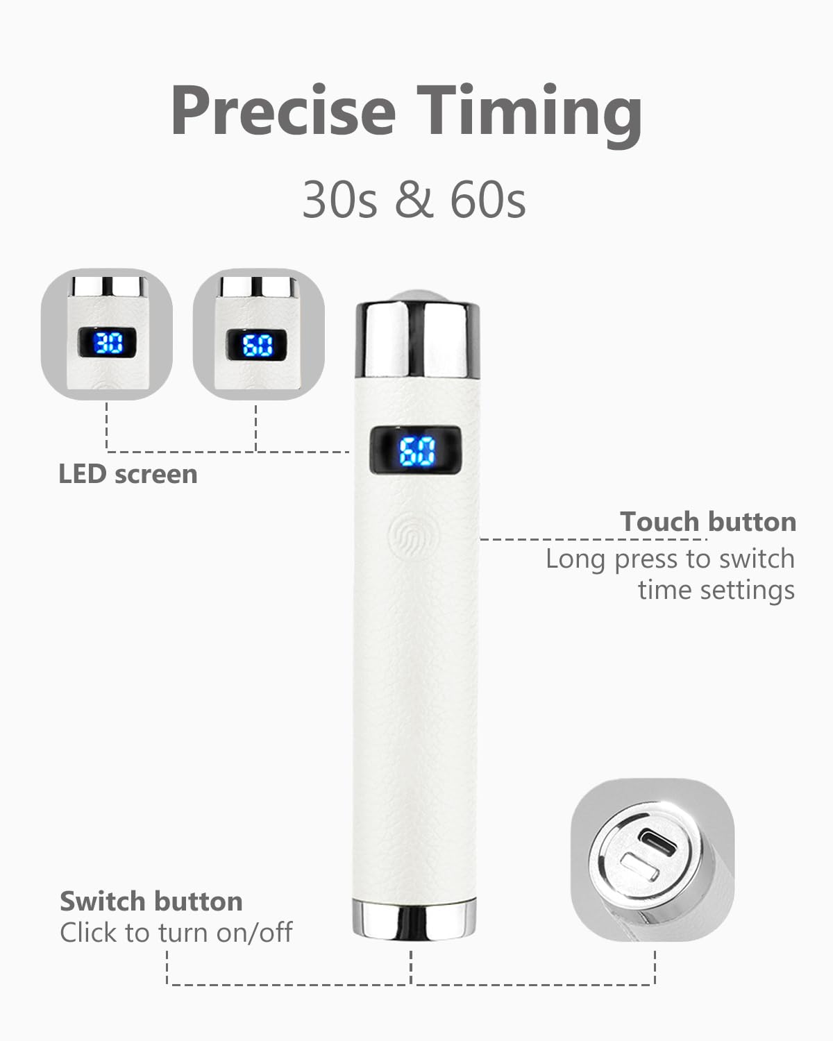 Aokitec Lámpara UV para uñas de gel, sensor AI, lámpara UV, activación sin contacto, 800 mAh, lámpara de uñas para pegamento de uñas, uñas de gel 3D, lámpara UV LED para uñas, lámpara UV LED para uñas