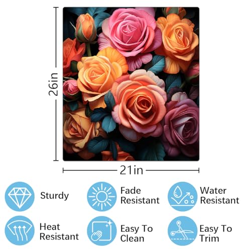 Cubierta magnética para lavavajillas Mexpekil con elegante panel frontal de rosas impresas 2