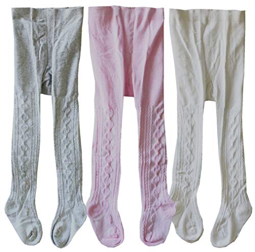Baby Girls' Breathable Pantyhose Seamless Socks Cable-Knit Tights for Toddlers Child (12-24M)