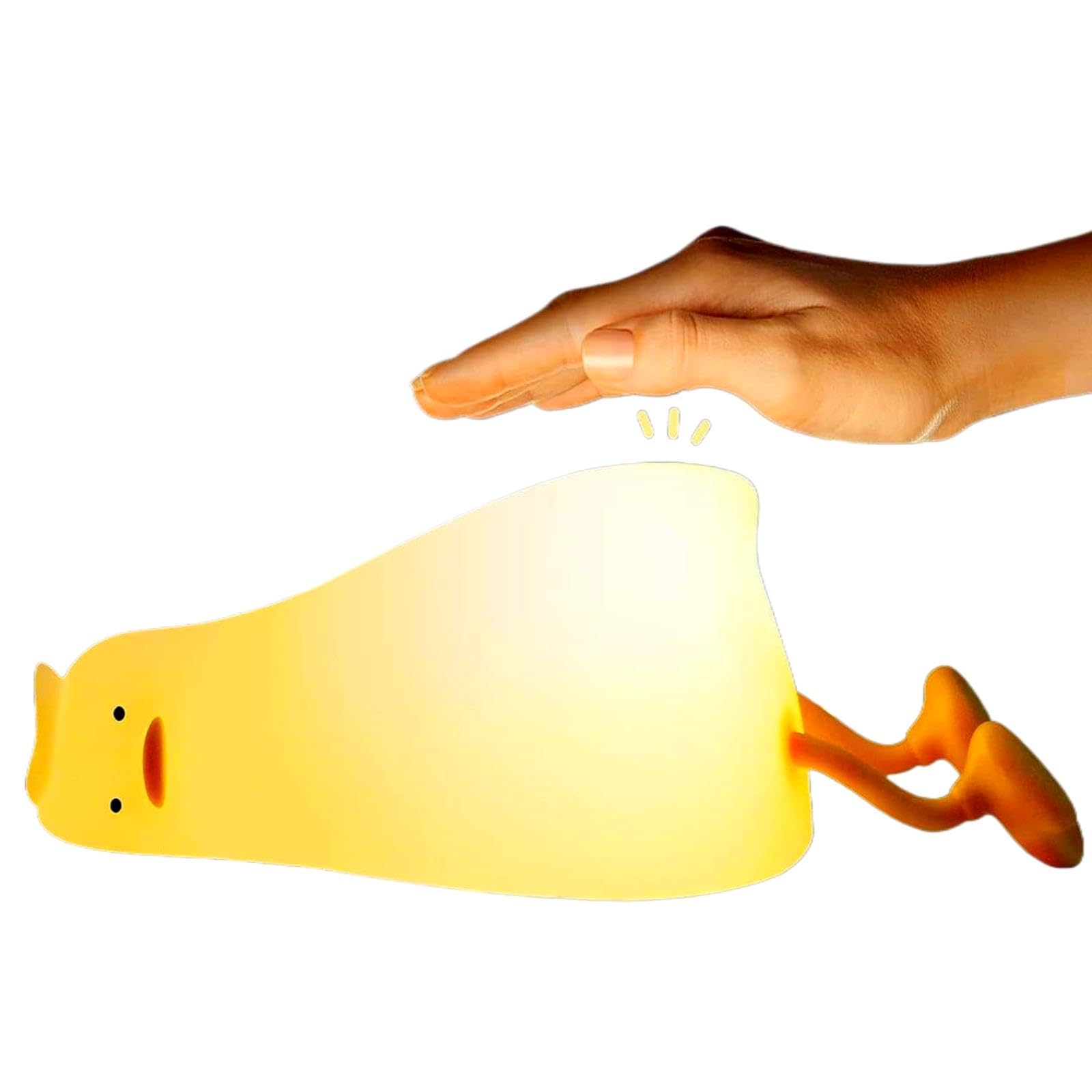 SXDMOUBK Duck Lamp, Lying Flat Duck Night Light Silicone Light Up Duck Squishy with Timer Bedside Dimmable Touch Table Lamp LED Rechargeable for Kids Breastfeeding, Bedroom, Office (Lying Duck)