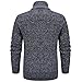 AKuVoL Men's Zip Up Sweater Cardigan Slim Fit Long Sleeve Stand Collar Casual Sweater for Men Dark Grey XL