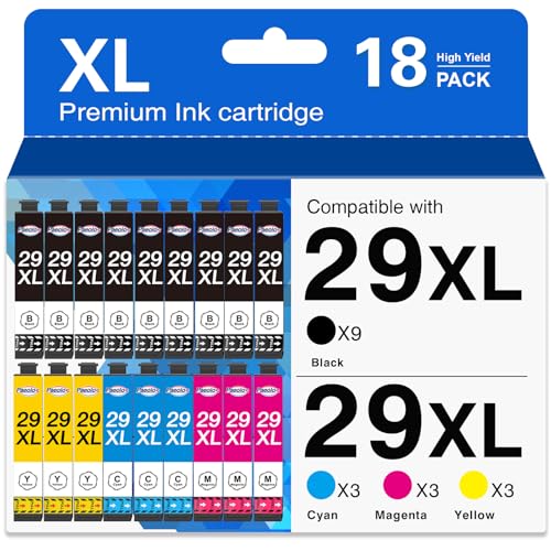 Paeolos 29XL Tinta Compatible para Epson 29XL Cartuchos de Tinta para Epson Expression Home XP-235 XP-245 XP-247 XP-255 XP-332 XP-335 XP-345 XP-352 XP-355 XP-432 XP-442 XP-445 XP-452