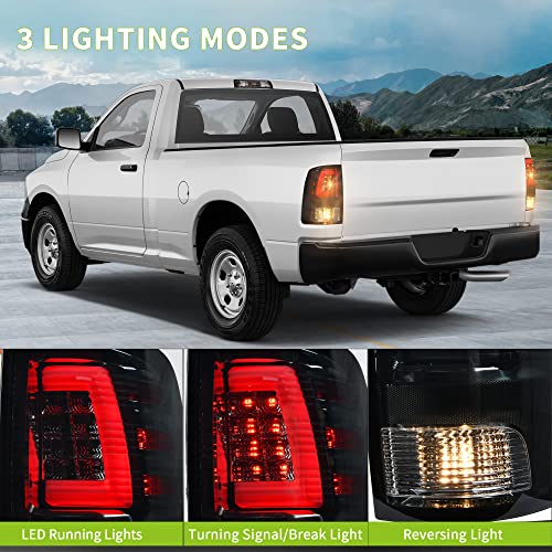 Autosaver88 Led Tail Lights Compatible With 2009 Ram 1500, 2010-2018 Dodge Ram 1500/2500/3500, 2019-2022 Ram 1500 Classic Taillights Assembly - Driver & Passenger Side #TOP2