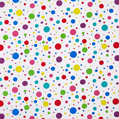 Cackleberry Home Rainbow Polka Dot Fabric Placemats 13 X 19 Inches Cotton Reversible, Set Of 6 #TOP5