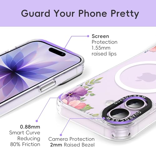 GuardCrew Magnetic Case for iPhone 17, [Pink Violet] Design for Women, [11FT Military-Grade Drop Tested] Compatible with Mag-Safe, Slim Shockproof Aesthetic Cover, 6.3" by GuardCrew - Used condition - Image 7
