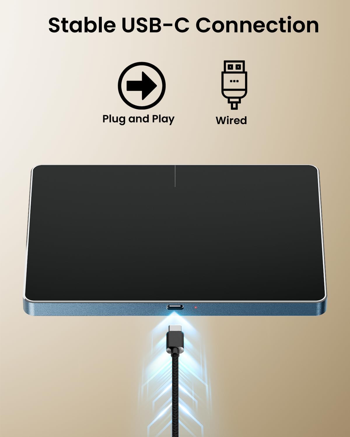 ProtoArc T1-A Touchpad para Mac: Trackpad Ratón Recargable, USB Conexión por Cable, Superficie Multi-Touch, para MacBook Air/MacBook Pro/iMac/Mac Mini