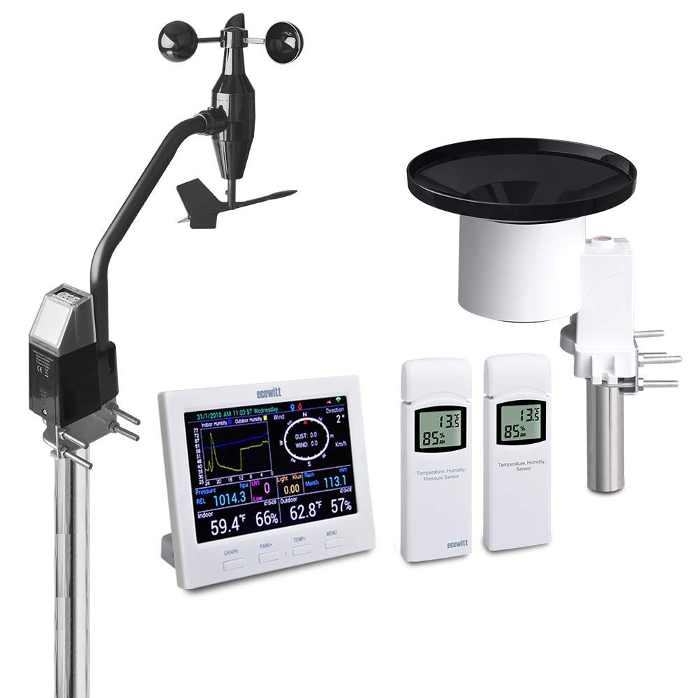 ECOWITT HP3501 TFT WiFi Weather Station with Solar Powered Wireless