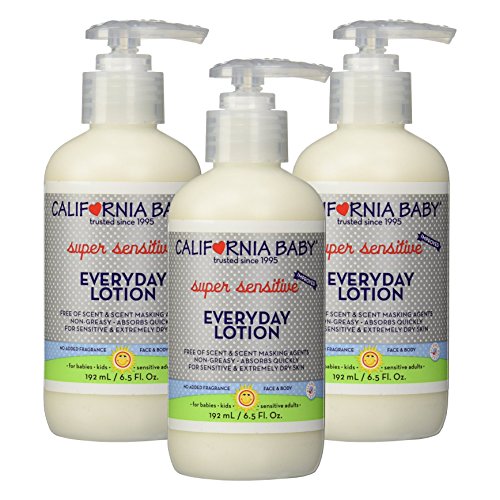 California Baby Everyday Lotion Super Sensitive - No Fragrance, 6.5 oz. (3 Pack)