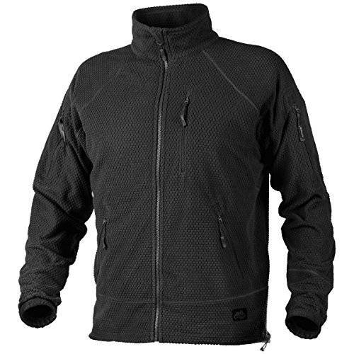 Helikon Men's Alpha Tactical Jacket Grid Fleece Black Size XXL at