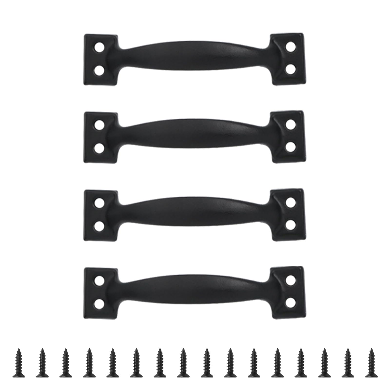 Yazhuq 4pcs Barn Door Pulls Metal Handles for Cabinets and Wood Iron Furniture Knob Practical Home Hardware