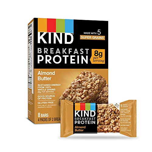 KIND Breakfast Protein Bars, Almond Butter, Gluten Free, 1.76oz, 24 Count