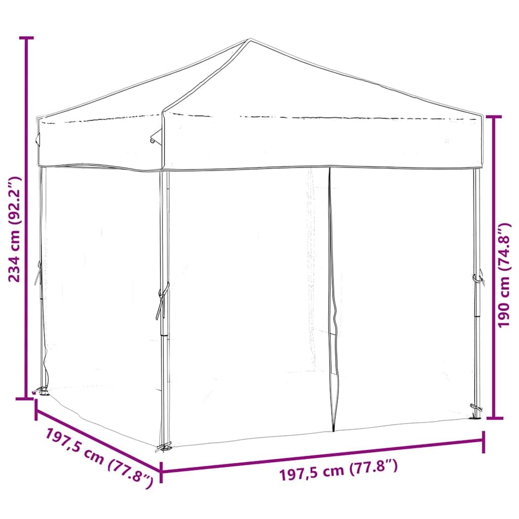 vidaXL Tente de réception Pliable avec parois Bleu 2x2 m