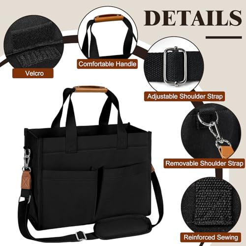 Tote Bag for Women, Canvas Tote Bag Work Messenger Purse Travel Bags With Pockets Laptop Tote Bags with Pockets3