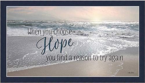 Buyartforless Póster con texto en inglés "Work Choose Hope by Lori Deiter" (18.0 x 8.9in), diseño de paisaje motivacional