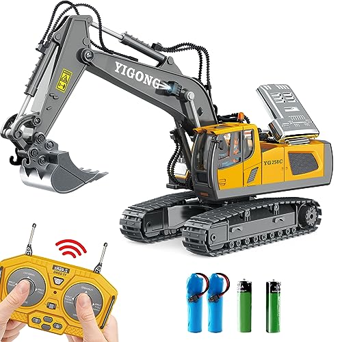 Image of Dwi Dowellin Remote Control Excavator Toys for Boys,Construction Rc Excavators for Kids Age 4-7 8 9 10 Year Old,Ideal Toys,Batteries Included