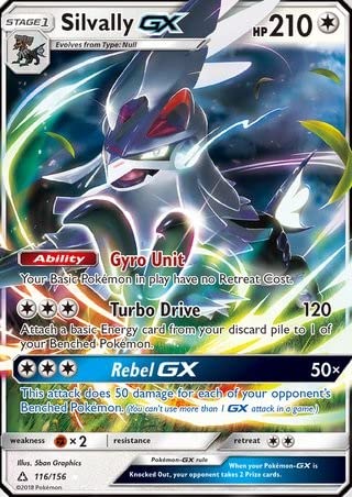 Silvally GX 116/156 Ultra Rare Pokemon Card (Ultra Prism) + 1x TitanCards® Toploader