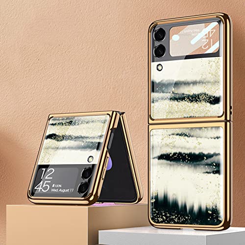 Étui en verre marbré Samsung Z Flip 4 anti-rayure et anti-choc
