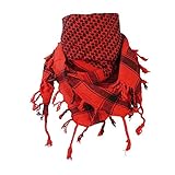  MB-Müller PLO TUCH SHEMAG Pali Halstuch Winterschal Kopftuch viele Farben (Schwarz_Rot)