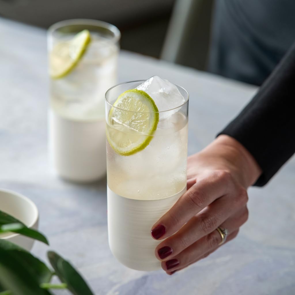 Villeroy & Boch 315811 Rock Blanc Long Drink Glasses, Set of 2, Diameter x Height 5.9 inches (7 x 15 cm), Capacity: Approx. 10.1 fl oz (300 ml), Pair Glasses, Celebrations, Wedding Gifts, Wedding