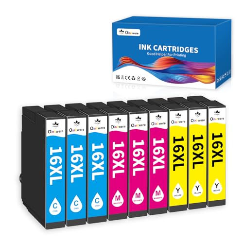 OINKWERE 16XL Druckerpatronen Kompatibel für Epson 16XL Multipack für Workforce WF-2760 WF-2630 WF-2660 WF-2510 WF-2750 WF-2540 WF-2530 WF-2650 WF-2010 WF-2520 (9er-Pack)