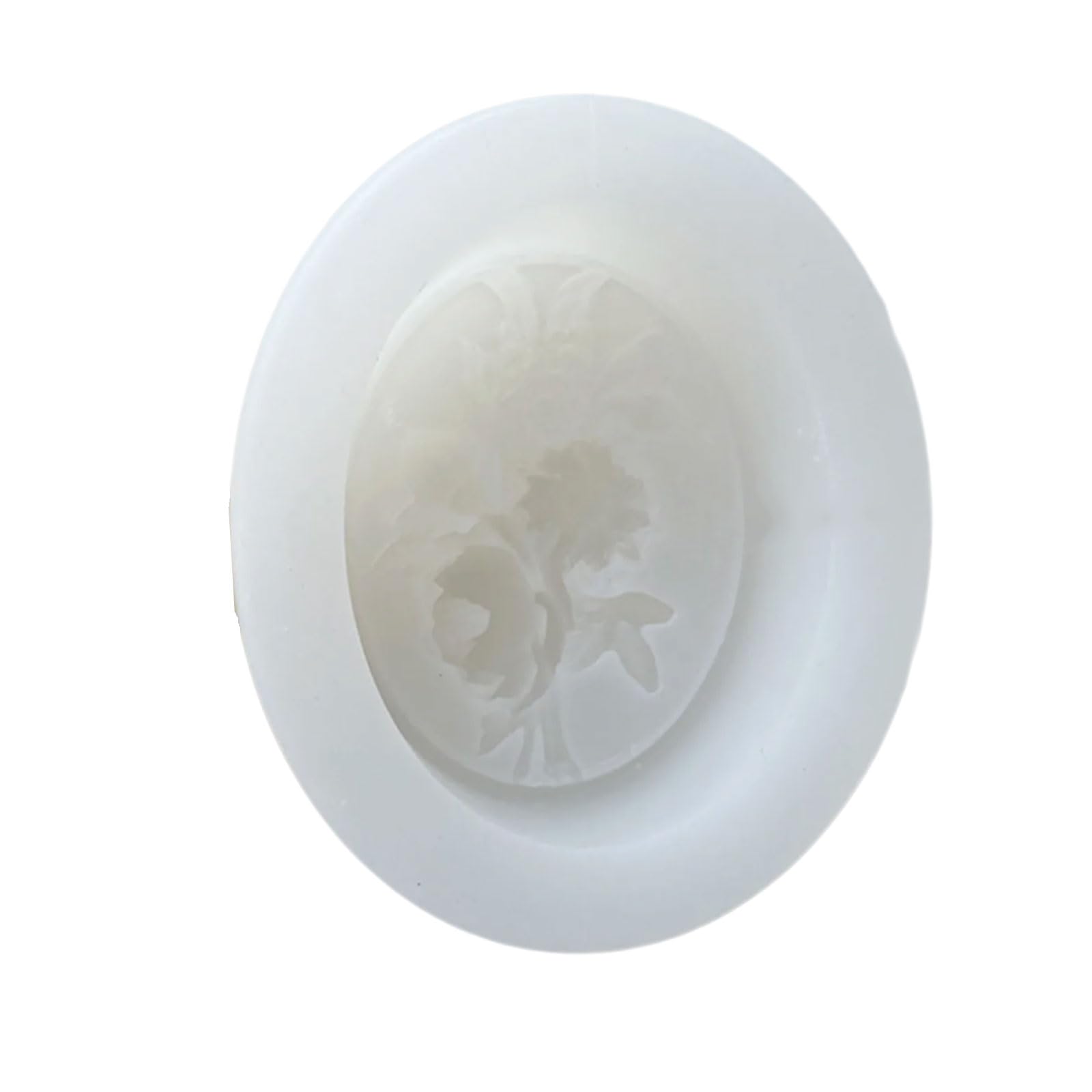 Yhplxyuus Carved Oval Shape Silicone Molds Easy Demold for Epoxy Resin Soap Chocolate Baking Flower Silicone Molds