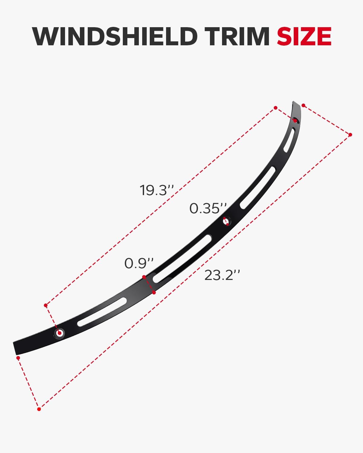 AMAZICHA Slotted Polished Windshield Trim Batwing Windshield Trim Black Compatible for Harley 2014-2024 Electra Glide, Street Glide, Ultra Limited and Tri Glide Models