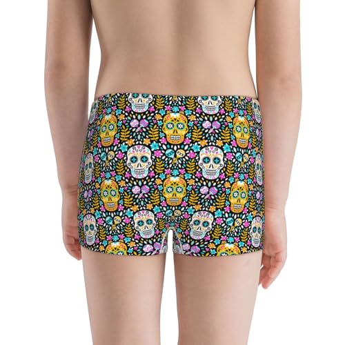 Boys' Cotton Boxer Brief Soft Underwear-Sugar Skulls3