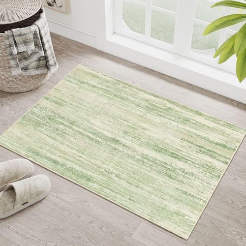 MUJOO Small Rug Washable 2x3 Area Rugs Low Pile Non Slip Modern Abstract