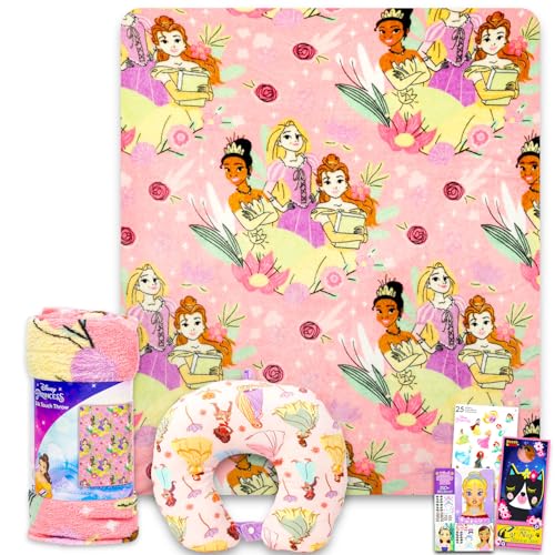 Disney Princess Travel Blanket and Pillow Set - Bundle with 40