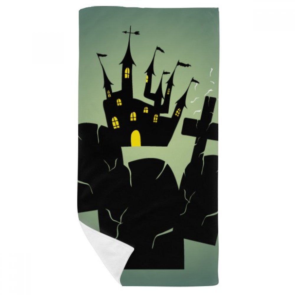 Serviette de bain Halloween petite débarbouillette 35x70cm pour invités multicolore