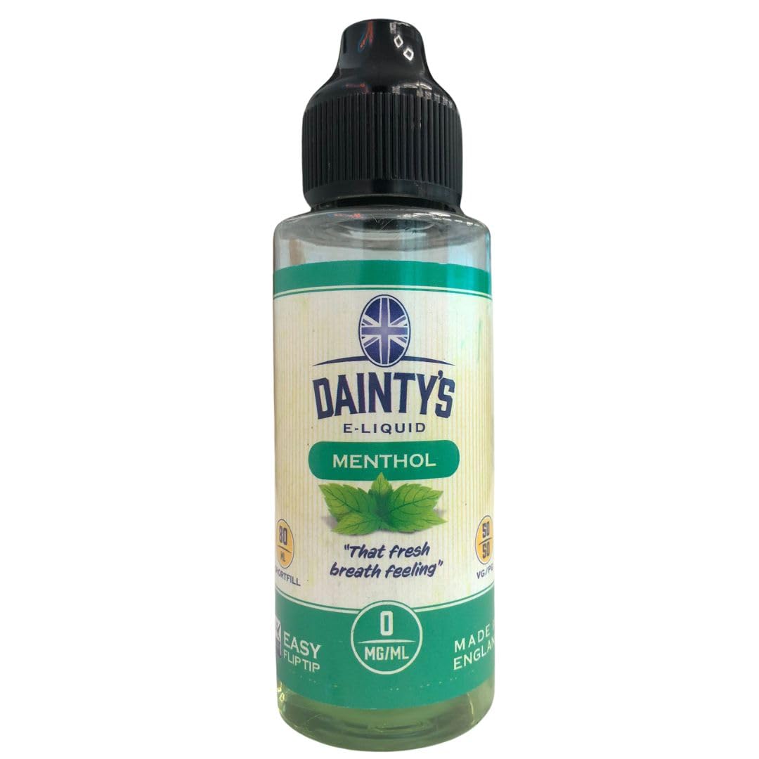 Daintys - Menthol - Eco Vape E-Liquid | 80ml | Sans Nicotine NI TABAC |  50VG/50PG | E-Liquide pour Cigarettes Electroniques | E Vaper Liquids | E  Cigarette | E Shisha : Amazon.fr: High-Tech