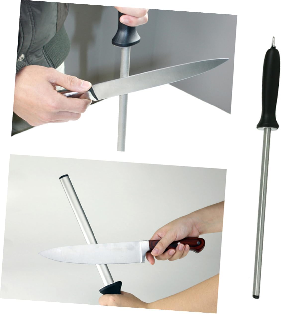 Diamond Carbon Steel Honing Stick Chef Sharpening Rod Professional Sharpener for Kitchen Butcher