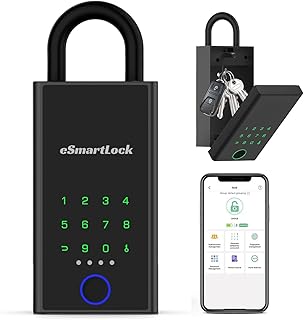 Smart Schlüsselbox mit Zahlencode und Fingerabdruck eLinkSmart Bluetooth Lock Box, IP65 Wasserdicht, Wandmontage, Türaufhängung, geeignet für Haus, Wohnung Version 2025