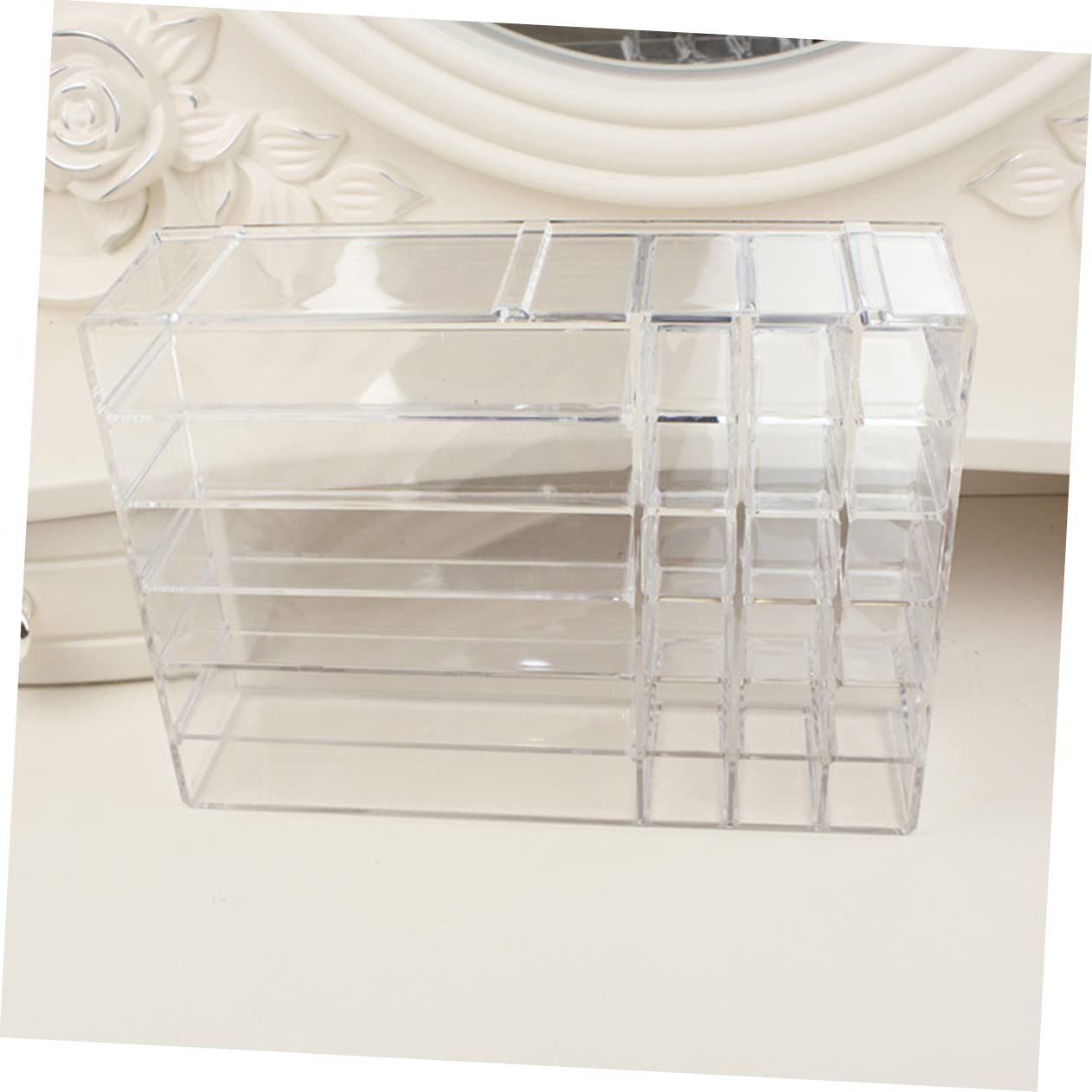 Organisateur Cosmétique Rotatif en PS Transparent Design Clair, Support de Rangement Maquillage pour Maison et Boutique, Présentoir Compact pour Produits de Beauté