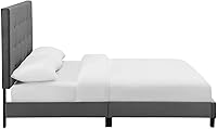 Vista 4 de Modway Melanie - Cama King tapizada de terciopelo de alto rendimiento, color gris