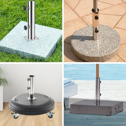 Soporte universal para sombrilla ajustable terraza pie de acero inoxidable para placa de cemento 4
