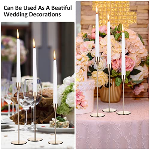 Set Of 9 Candle Holders Candlestick Holder For Tapered Candles Decorative Candle Sticks Long Holder Table Centerpiece Candle Holders For Home Decor Wedding Dinning Party Anniversary Supplies (Gold) #TOP5
