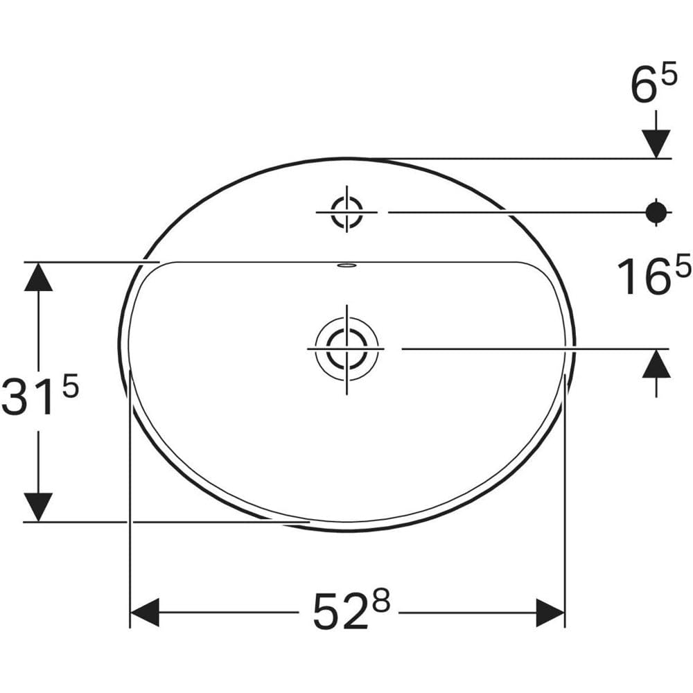 Geberit - Lavabo - Lavabo da incasso Geberit VARIFORM ovale 55x45cm con gamma di rubinetteria - Geberit